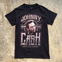 【XS】JOHNNY CASH バンドTシャツ ブラック 黒■アメリカ古着 ジョニーキャッシュ カントリー ロック レディース