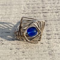 【15号】ヨーロッパ仕入れ デザインリング 青■ビンテージ アンティーク 指輪 レディース ジュエリー アクセサリー