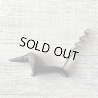 【7.0cm】ヨーロッパ雑貨 犬モチーフ コークスクリュー 真鍮 栓抜き■ビンテージ アンティーク 30s ブラス ワインオープナー オブジェ