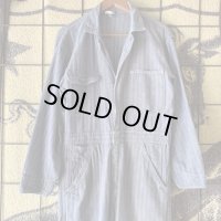 【36=S】70s SEARS ヘリンボーン オールインワン ツナギ■ビンテージ オールド レトロ アメリカ古着 コットン シアーズ レディース