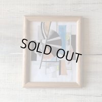 【29.0cm×23.8cm】ヨーロッパ仕入れ ハンドペイント モダンアート ウォールデコ■ビンテージ アンティーク コンポジション 絵画