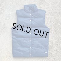 【S/M】USA製 GERRY ナイロン ダウンベスト ネイビー 青■ビンテージ オールド レトロ アメリカ古着 ジェリー リップストップ 70s/80s