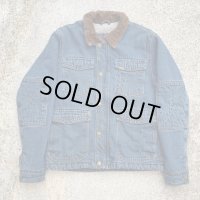 【S/M】Wrangler 裏ボア デニムジャケット■ビンテージ オールド レトロ アメリカ古着 ラングラー ジージャン 襟コーデュロイ コート