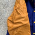 画像6: 【M】カナダ製 athletes wear co 裏ボア 袖革ウールスタジャン ジャケット 青×黄色■ビンテージ レトロ アメリカ古着 70s レザー