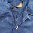 画像6: 【L/XL】Jamaica Jaxx オープンカラー 半袖シルクシャツ 青■オールド レトロ アメリカ古着 アロハシャツ ジャガード 開襟 刺繍 総柄