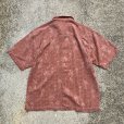 画像2: 【L】BOCA CLASSICS オープンカラー 半袖シルクシャツ 赤茶■オールド レトロ アメリカ古着 アロハシャツ ジャガード 開襟 総柄