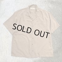 【XL/XXL】Tommy Bahama オープンカラー 半袖シルクシャツ 茶系 無地■ビンテージ オールド アメリカ古着 トミーバハマ アロハシャツ