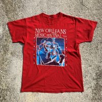 【M】2009s ニューオリンズ MJ追悼 音楽フェス プリントTシャツ 赤■ビンテージ オールド アメリカ古着 マイケルジャクソン