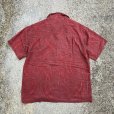 画像2: 【L/XL】Island Shores オープンカラー 半袖シルクシャツ 赤紫■オールド レトロ アメリカ古着 ボックス 開襟 総柄 アロハシャツ