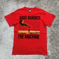 【M】RAGE AGAINST THE MACHINE バンドTシャツ 赤■ビンテージ オールド レトロ アメリカ古着 ロック レイジアゲインストザマシーン