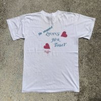 【S】USA製 80s HE STOPPED LOVING HER TODAY プリントTシャツ 白■ビンテージ オールド アメリカ古着 シングルステッチ ゲイ