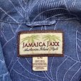 画像4: 【L/XL】Jamaica Jaxx オープンカラー 半袖シルクシャツ 青■オールド レトロ アメリカ古着 アロハシャツ ジャガード 開襟 総柄 リーフ柄