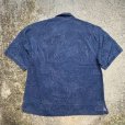 画像2: 【L/XL】Jamaica Jaxx オープンカラー 半袖シルクシャツ 青■オールド レトロ アメリカ古着 アロハシャツ ジャガード 開襟 総柄 リーフ柄