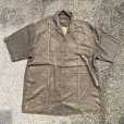 画像1: 【L/XL】Tommy Bahama オープンカラー 半袖シルクシャツ グレー■ビンテージ オールド アメリカ古着 総柄 開襟 トミーバハマ アロハ (1)