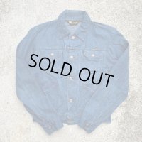 【S/M】Wrangler デニムジャケット 青■ビンテージ オールド レトロ 古着 70s ラングラー ユーロ ジージャン ライトオンス