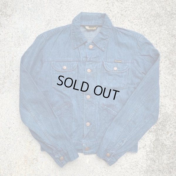 画像1: 【S/M】Wrangler デニムジャケット 青■ビンテージ オールド レトロ 古着 70s ラングラー ユーロ ジージャン ライトオンス