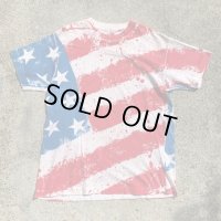 【XL】90s アイルランド製 フルーツオブザルーム 星条旗 Tシャツ 白ベース■ビンテージ オールド アメリカ古着 シングルステッチ 国旗