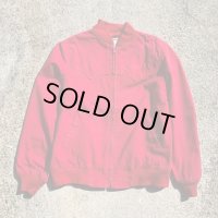 【L/XL】USA製 Walls 首リブ コットンツイル ワークジャケット 赤■ビンテージ オールド アメリカ古着 ノーカラー 80s/90s