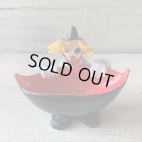 【高さ 13.2cm】ベネチアンガラス ピエロ トレイ■ビンテージ アンティーク レトロ ヨーロッパ雑貨 ブロカント ムラーノ 人形 ドール