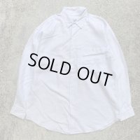 【L/XL】デッドストック GOOUCH 長袖リネンシャツ 白無地■ビンテージ オールド レトロ アメリカ古着 90s 片ポケ ビッグサイズ No.3