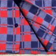 画像6: 【M】中国製 コットン ヘビーネルシャツ 紫×赤チェック■ビンテージ オールド レトロ アメリカ古着 70s 猫目ボタン シャツジャケット