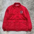 画像1: 【L/XL】USA製 Swingster ナイロン 中綿レーシングジャケット 赤■ビンテージ オールド アメリカ古着 企業 80s スウィングスター (1)