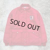 【L/XL】USA製 Swingster ナイロン 中綿レーシングジャケット 赤■ビンテージ オールド アメリカ古着 企業 80s スウィングスター