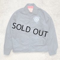 【L】Sportsking Inc. チェーン刺繍 ナイロン コーチジャケット ネイビー 紺色■ビンテージ オールド レトロ アメリカ古着 70s 企業