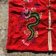 画像4: 【M】UNKNOWN 龍 ドラゴン 刺繍ベスト 赤■ビンテージ オールド レトロ アメリカ古着 中国 エスニック 民族 ちゃんちゃんこ