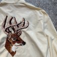 画像2: 【L/XL】80s USA製 Dunbrooke 鹿 スウィングトップジャケット 黄色■ビンテージ オールド アメリカ古着 ハリントン 刺繍ワッペン 動物