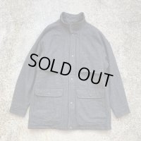 【M/L】USA製 PENDLETON ジップアップ ウールジャケット グレー 無地■ビンテージ オールド アメリカ古着 70s ペンドルトン ハーフコート