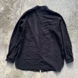 画像2: 【L/XL】DENIM&Co. バンドカラー 長袖フェイクスエードシャツ ブラック 黒無地■ビンテージ オールド レトロ アメリカ古着 90s 