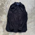画像6: 【L/XL】DENIM&Co. バンドカラー 長袖フェイクスエードシャツ ブラック 黒無地■ビンテージ オールド レトロ アメリカ古着 90s 