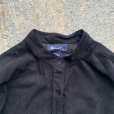 画像3: 【L/XL】DENIM&Co. バンドカラー 長袖フェイクスエードシャツ ブラック 黒無地■ビンテージ オールド レトロ アメリカ古着 90s 