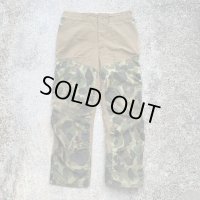 【W32】redhead ダブルニー ハンティングパンツ 茶系×迷彩■ビンテージ オールド レトロ アメリカ古着 ストレート 70s/80s