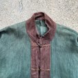 画像3: 【XL】Carlita Creations リネン チャイナ シャツジャケット 緑■ビンテージ オールド レトロ アメリカ古着 カンフー ビッグサイズ 
