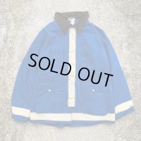 【XL】USA製 LION ライナー付き ファイヤーマンジャケット 青■ビンテージ オールド レトロ アメリカ古着 カナダ ハーフコート