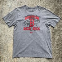 【L】SALE!! NIKE MLB ボストンレッドソックス プリントTシャツ グレー■アメリカ古着 ナイキ プロチーム メジャーリーグ