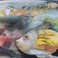画像3: 【L】Don Nedobeck「Cat Fish」プリントTシャツ 白■ビンテージ オールド アメリカ古着 ギルダン コットン 猫 魚 動物 アート 90s/2000s 