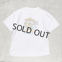 【XL】90s USA製 COSTARICA ワニ プリントTシャツ 白■ビンテージ オールド アメリカ古着 コットン リゾート ビール 動物