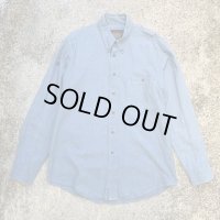【M/L】Ralph Lauren CHAPS 長袖シャンブレーシャツ 青■ビンテージ オールド レトロ アメリカ古着 90s ラルフローレン チャップス