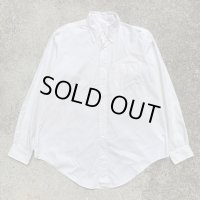 【L/XL】USA製 ブルックスブラザーズ 長袖ボタンダウンシャツ 白■ビンテージ オールド レトロ アメリカ古着 90s 白シャツ
