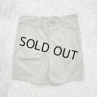【W32】デッドストック 70s イタリア軍 チノクロス ショートパンツ■ビンテージ オールド ヨーロッパ古着 ユーロミリタリー ショーツ No.1