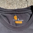 画像4: 【M/L】carhartt ワンポイントロゴ 長袖 ポケットTシャツ ブラック 黒■アメリカ古着 カーハート ヘビーウェイト ポケT 無地 ストア