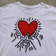 画像2: 【L】Keith Haring プリントTシャツ 白■アメリカ古着 オールコットン アート キースへリング ハートマーク (2)