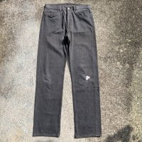 【W33】80s USA製 Levi's 501 ブラックデニムパンツ 黒 グレー■ビンテージ オールド アメリカ古着 リーバイス 先染め オリジナル