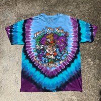 【XL】LIQUID BLUE 不思議の国のアリス タイダイ 両面プリントTシャツ 青■アメリカ古着 リキッドブルー ワンダーランド