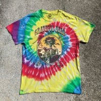 【M】GRATEFUL DEAD スタンリーマウス スカル＆ローズ バンドTシャツ タイダイ 黄色■アメリカ古着 グレイトフルデッド ロック サイケ