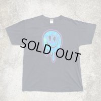 【L】FRUIT メルティングスマイル プリントTシャツ ブラック 黒■ビンテージ オールド アメリカ古着 コットン フルーツオブザルーム