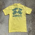 画像7: 【XS or Ladies】80s USA製 HANES 両面染み込みプリントTシャツ 黄色■ビンテージ アメリカ古着 チェッカーフラッグ レーシング モーター系